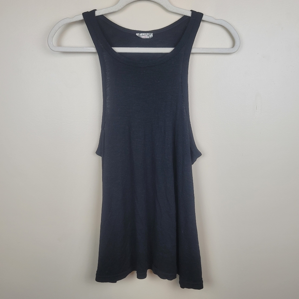 FIRM Intimately Free People Black Ribbed Tank Top Size M